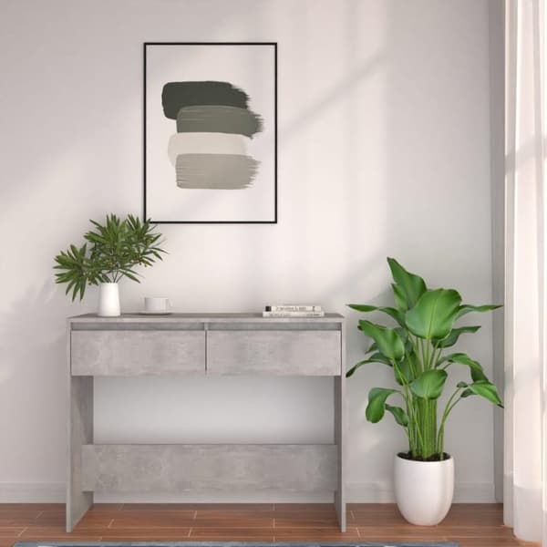 vidaXL Konsollbord betonggrå 100x35x76,5 cm sponplate