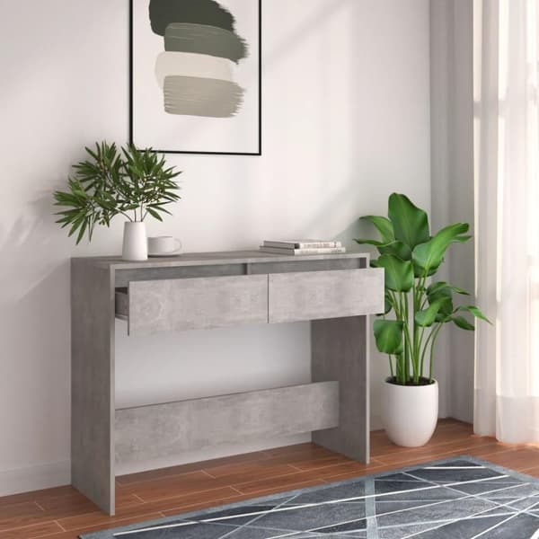 vidaXL Konsollbord betonggrå 100x35x76,5 cm sponplate