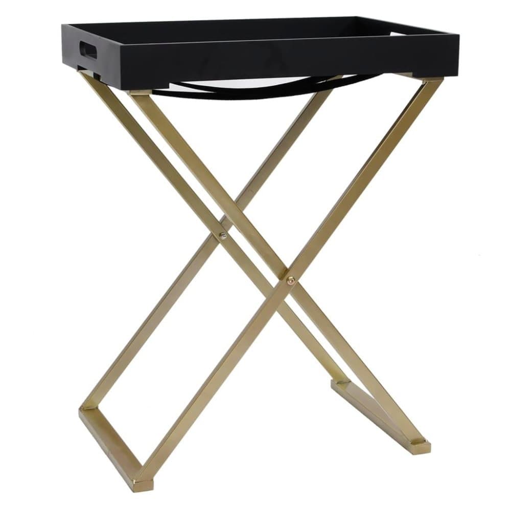 vidaXL Hopfällbart bord guld och svart 48x34x61 cm MDF