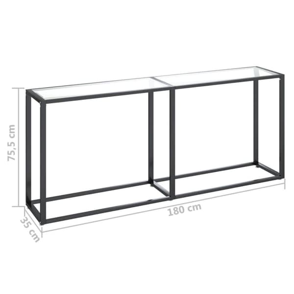 vidaXL konsolbord 180x35x75,5 cm hærdet glas transparent