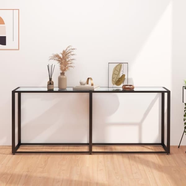 vidaXL konsolbord 180x35x75,5 cm hærdet glas transparent