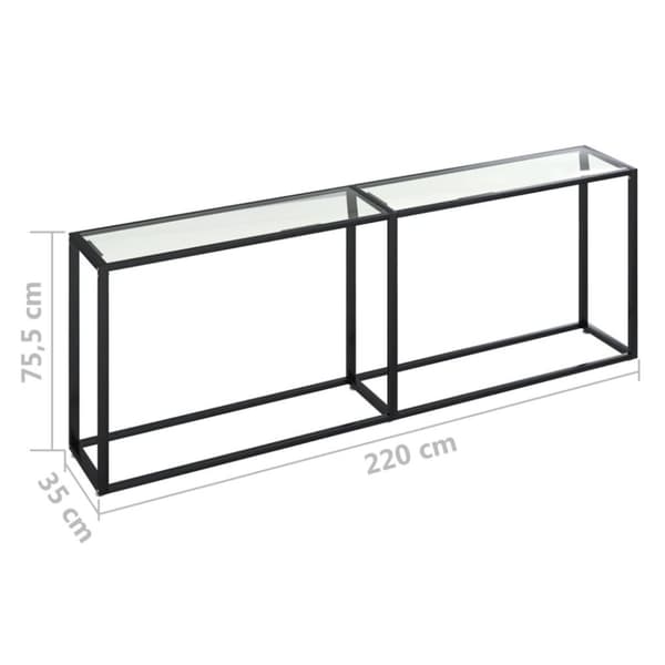 vidaXL konsolbord 220x35x75,5 cm hærdet glas transparent