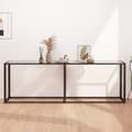 Miniatyrbillede 8 af 9: vidaXL konsolbord 220x35x75,5 cm hærdet glas transparent