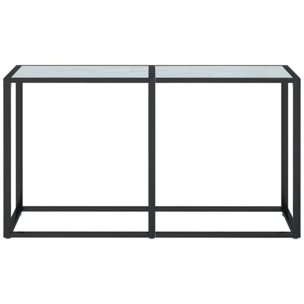 vidaXL Konsolipöytä valkoinen marmori 140x35x75,5 cm karkaistu lasi