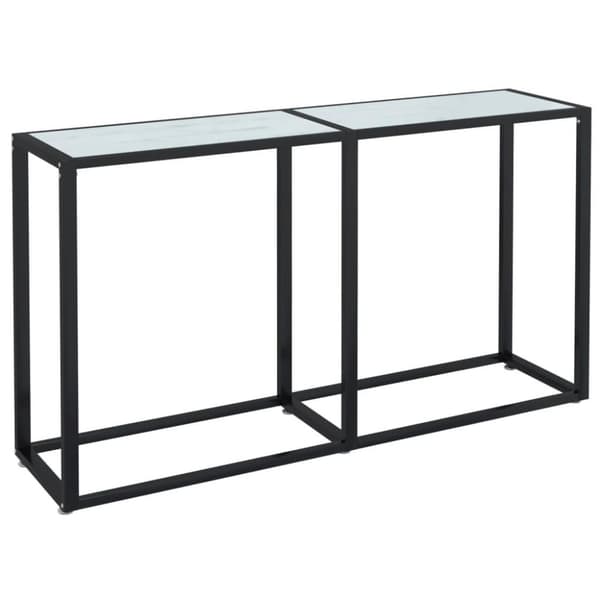 vidaXL Konsolipöytä valkoinen marmori 140x35x75,5 cm karkaistu lasi