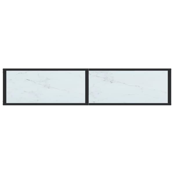 vidaXL Konsollbord hvit marmor 160x35x75,5 cm herdet glass