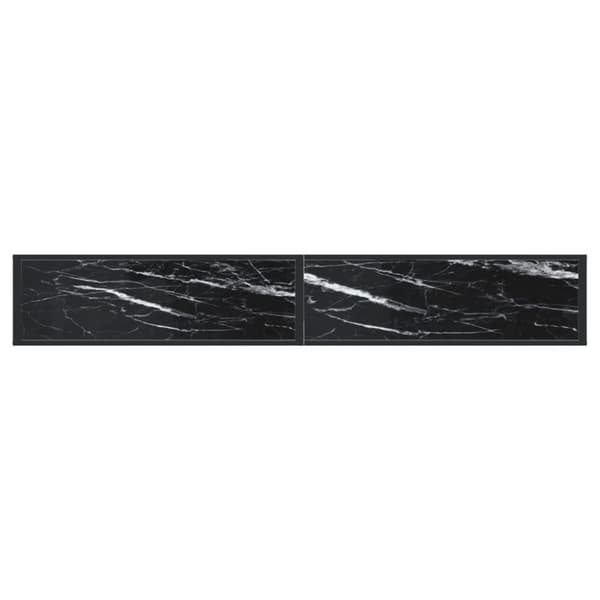 vidaXL Konsollbord svart marmor 220x35x75,5 cm herdet glass