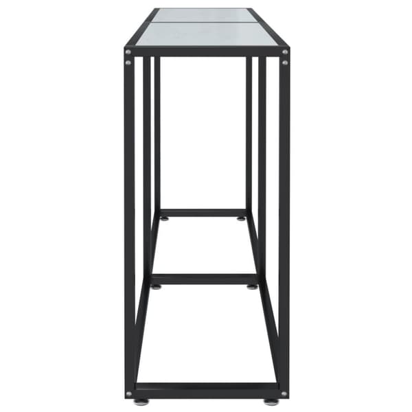vidaXL Konsolbord vit marmor 140x35x75,5 cm härdat glas