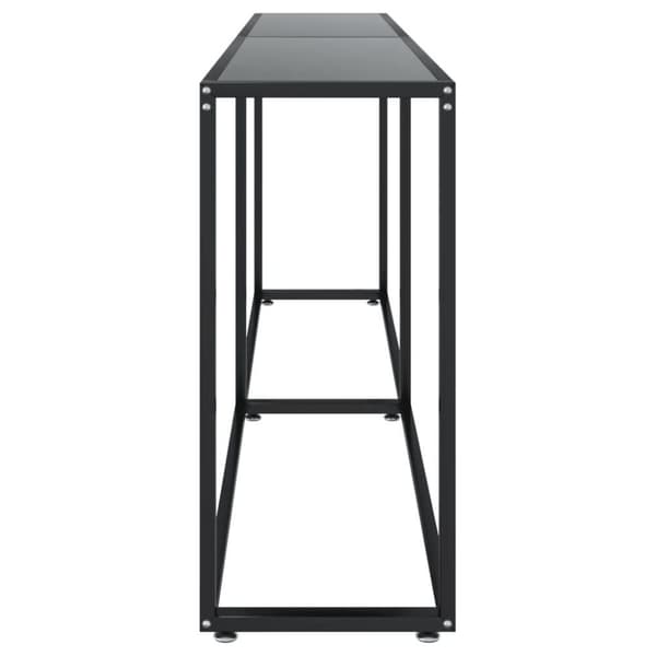 vidaXL Konsolipöytä musta 200x35x75,5 cm karkaistu lasi