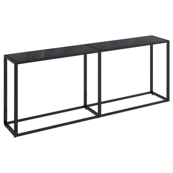 vidaXL Konsolipöytä musta 200x35x75,5 cm karkaistu lasi