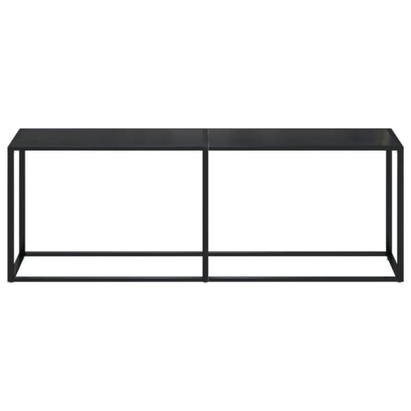 vidaXL Konsolipöytä musta 220x35x75,5 cm karkaistu lasi