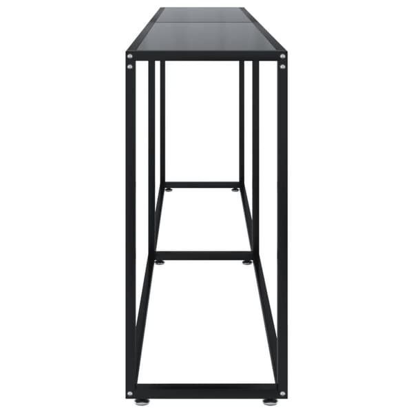 vidaXL Konsolipöytä musta 220x35x75,5 cm karkaistu lasi
