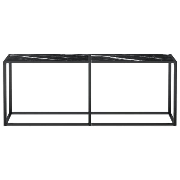 vidaXL Konsolipöytä musta marmori 200x35x75,5 cm karkaistu lasi