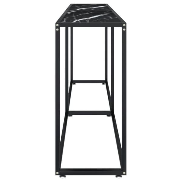 vidaXL Konsolipöytä musta marmori 200x35x75,5 cm karkaistu lasi