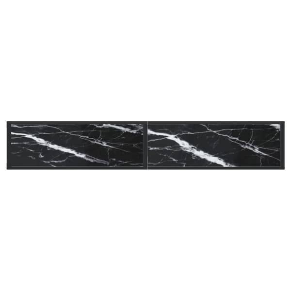 vidaXL Konsolipöytä musta marmori 200x35x75,5 cm karkaistu lasi