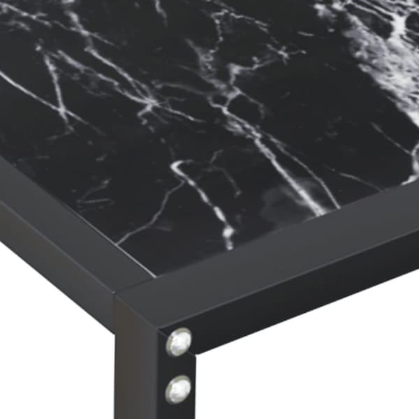 vidaXL Konsolipöytä musta marmori 200x35x75,5 cm karkaistu lasi