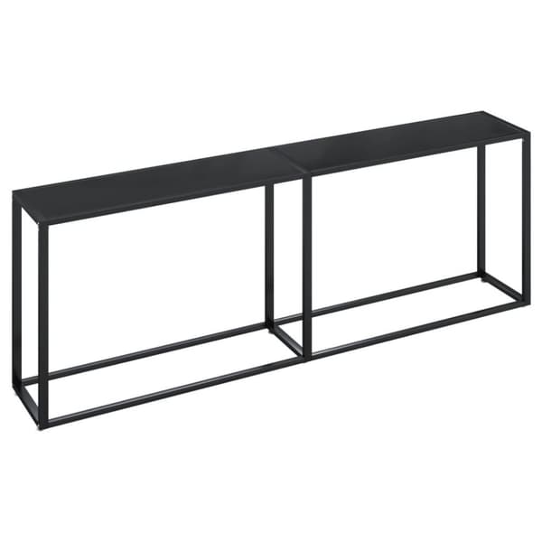 vidaXL Konsolbord svart 220x35x75,5 cm härdat glas