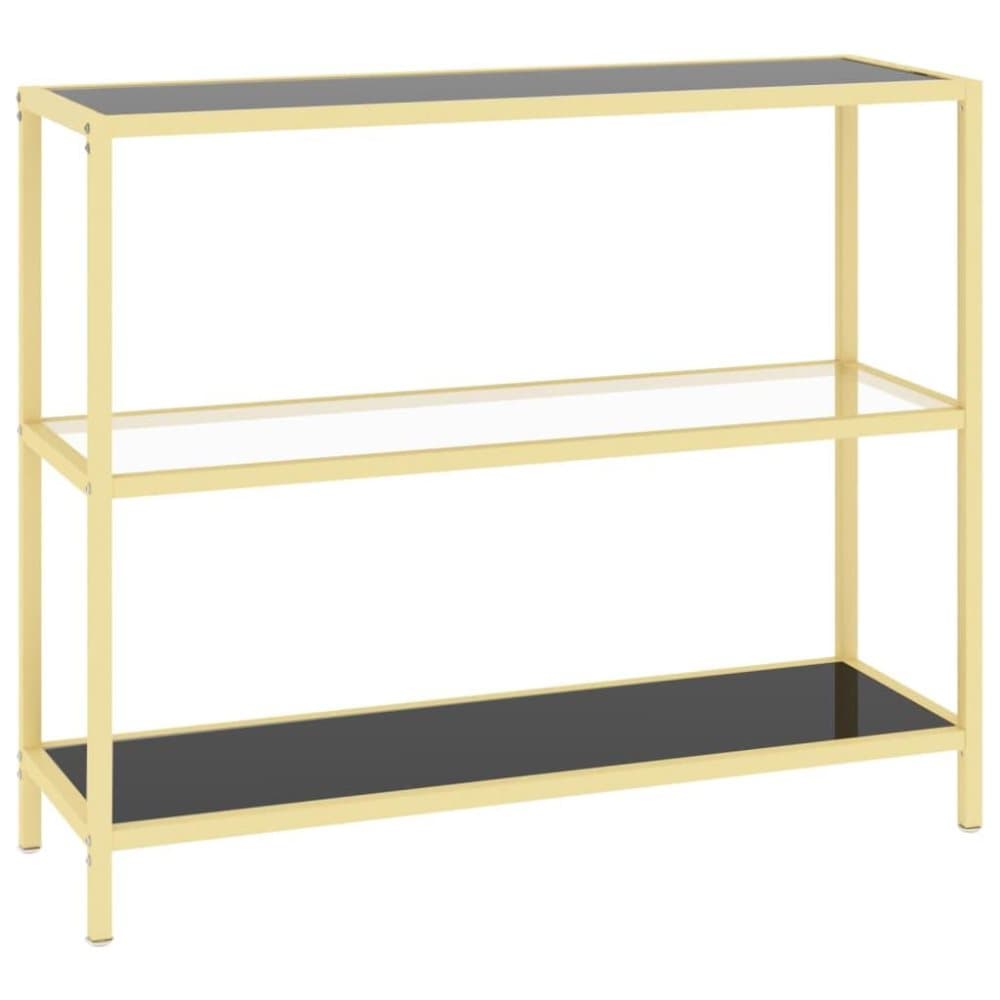 vidaXL Konsolbord svart och transparent 100x36x90 cm härdat glas