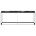 Miniatyrbilde 3 av 10: vidaXL Konsollbord svart marmor 200x35x75,5 cm herdet glass