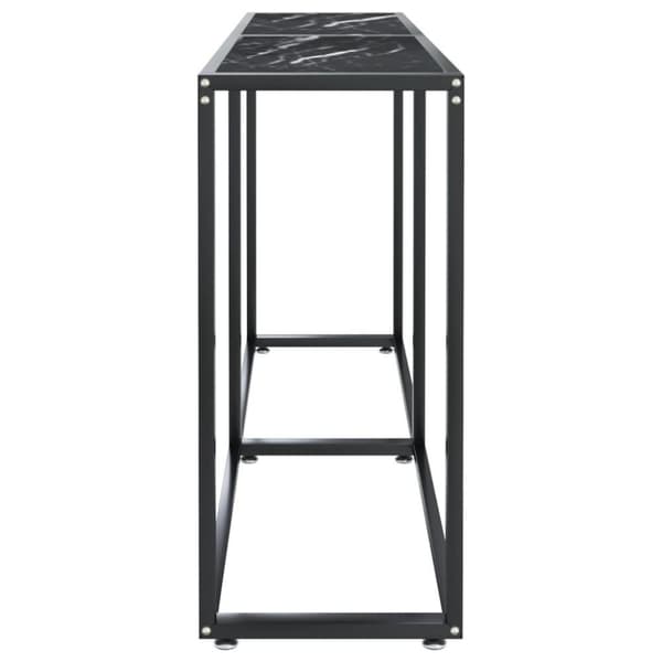 vidaXL Konsolipöytä musta marmori 140x35x75,5 cm karkaistu lasi
