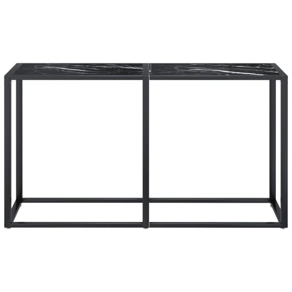 vidaXL Konsolbord svart marmor 140x35x75,5 cm härdat glas