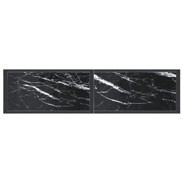 vidaXL Konsolbord svart marmor 140x35x75,5 cm härdat glas