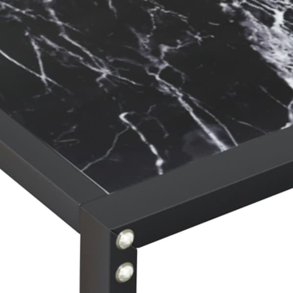 vidaXL Konsolbord svart marmor 140x35x75,5 cm härdat glas