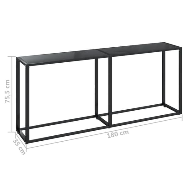 vidaXL Konsolbord svart 180x35x75,5 cm härdat glas