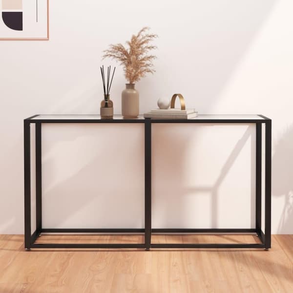 vidaXL konsolbord 140x35x75,5 cm hærdet glas transparent