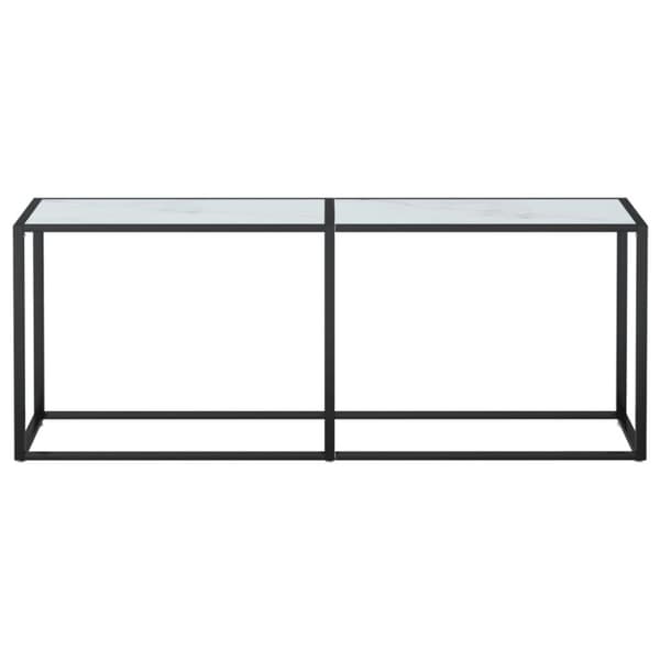 vidaXL Konsolipöytä valkoinen marmori 200x35x75,5 cm karkaistu lasi