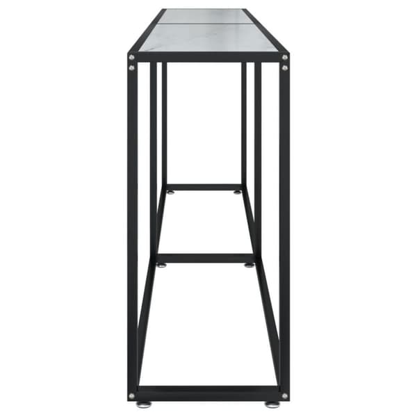vidaXL Konsolipöytä valkoinen marmori 200x35x75,5 cm karkaistu lasi