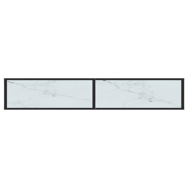 vidaXL Konsolipöytä valkoinen marmori 200x35x75,5 cm karkaistu lasi