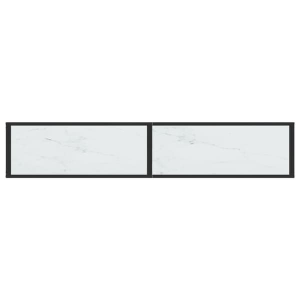 vidaXL konsolbord 180x35x75,5 cm hærdet glas hvid marmor