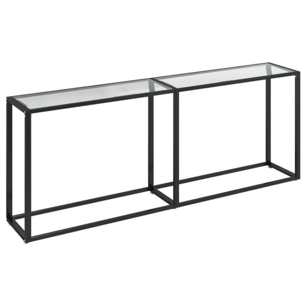 vidaXL Konsolipöytä läpinäkyvä 200x35x75,5 cm karkaistu lasi