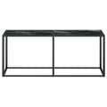 Miniatyrbillede 3 af 10: vidaXL konsolbord 180x35x75,5 cm hærdet glas sort marmor