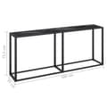 Miniatyrbillede 7 af 10: vidaXL konsolbord 180x35x75,5 cm hærdet glas sort marmor