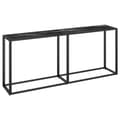 Miniatyrbillede 2 af 10: vidaXL konsolbord 180x35x75,5 cm hærdet glas sort marmor