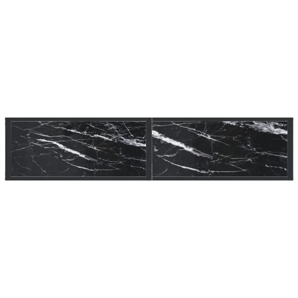 vidaXL konsolbord 160x35x75,5 cm hærdet glas sort marmor