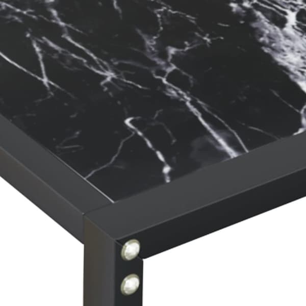 vidaXL konsolbord 160x35x75,5 cm hærdet glas sort marmor
