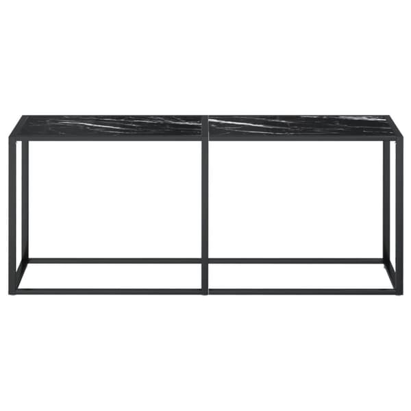 vidaXL Konsolbord svart marmor 180x35x75,5 cm härdat glas