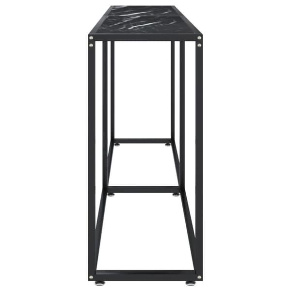 vidaXL Konsolbord svart marmor 180x35x75,5 cm härdat glas
