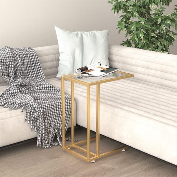 vidaXL sidebord 50x35x65 cm hærdet glas transparent