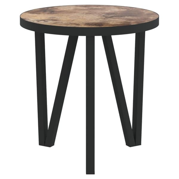 vidaXL Tebord svart och gul Ø35 cm MDF