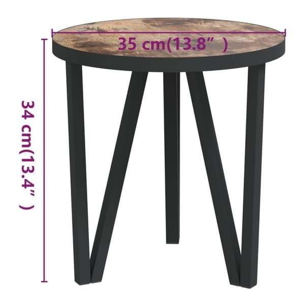 vidaXL Tebord svart och gul Ø35 cm MDF