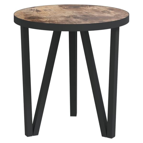vidaXL Tebord svart och gul Ø35 cm MDF