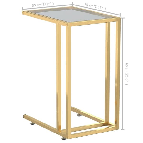 vidaXL Sidobord till datorbord svart 50x35x65 cm härdat glas