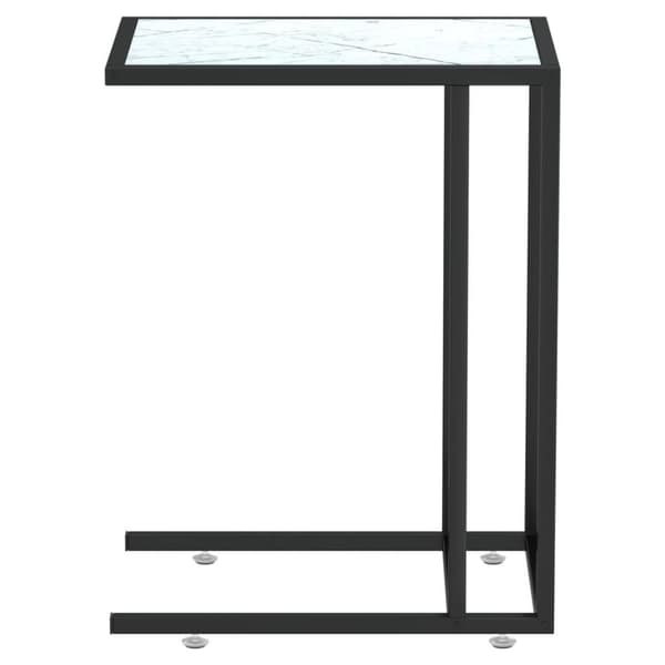 vidaXL Sivupöytä läppärille valk. marmori 50x35x65 cm karkaistu lasi