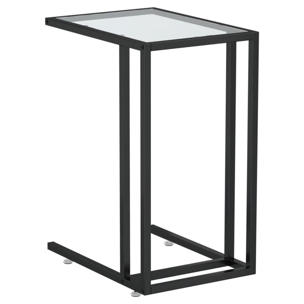 vidaXL Sidobord till datorbord genomskinligt 50x35x65 cm härdat glas