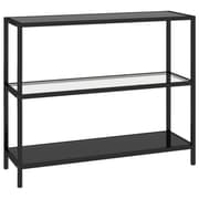 vidaXL Konsollbord gjennomsiktig og svart 100x36x90 cm herdet glass