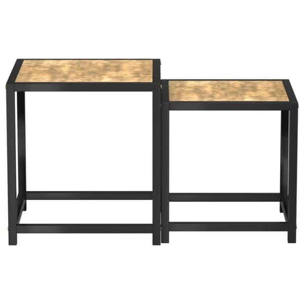 vidaXL Tebord 2 st MDF svart och gul